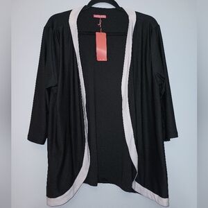 Simply Aster By Firmiana‎ Black and White Women's Cardigan 1X